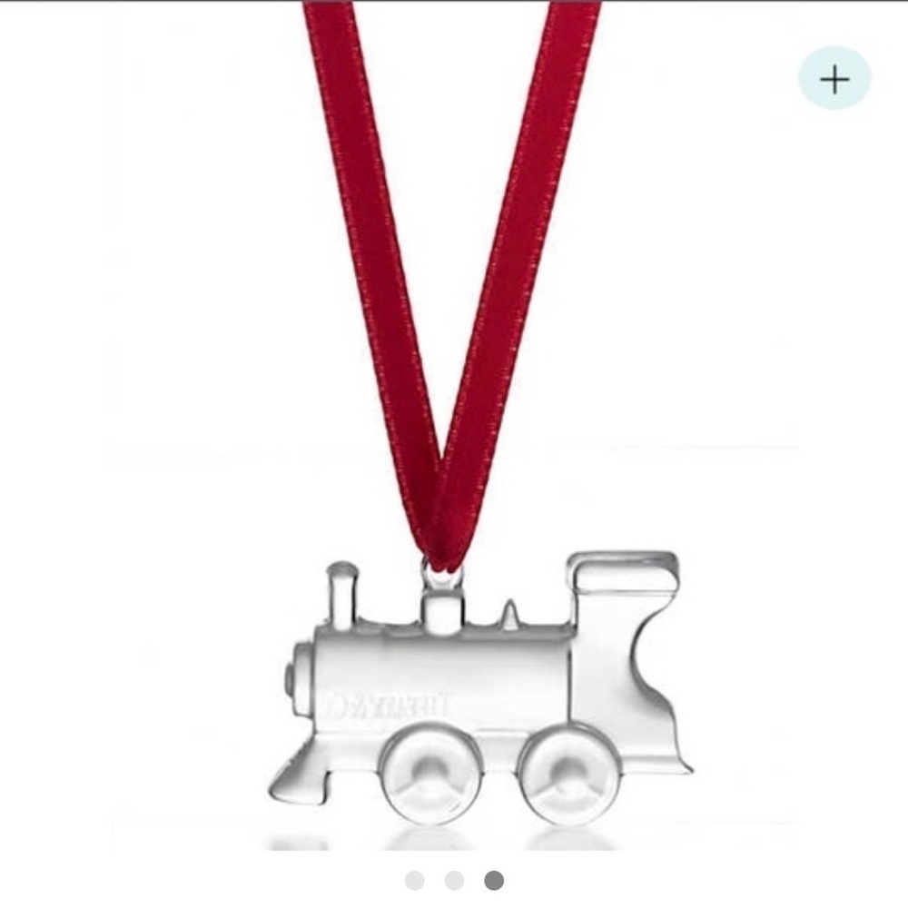 🌹RARE Tiffany & Co Crystal Locomotive Train Christmas Ornament